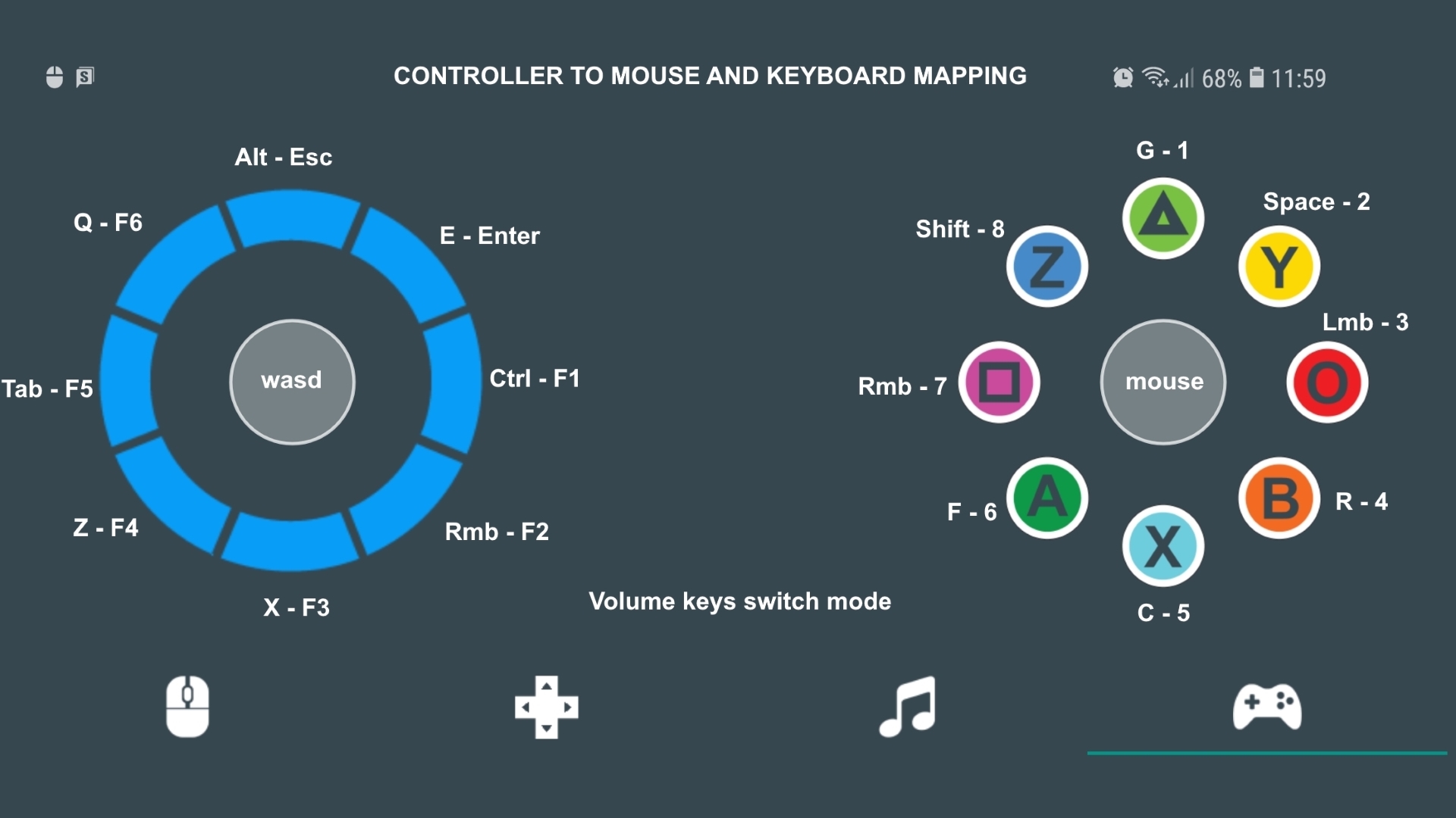 Software Gamepad to Mouse and keyboard Mapping